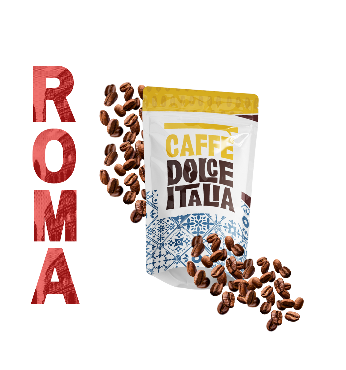 1KG CAFFÈ IN GRANI Miscela ROMA Caffè Dolce Italia