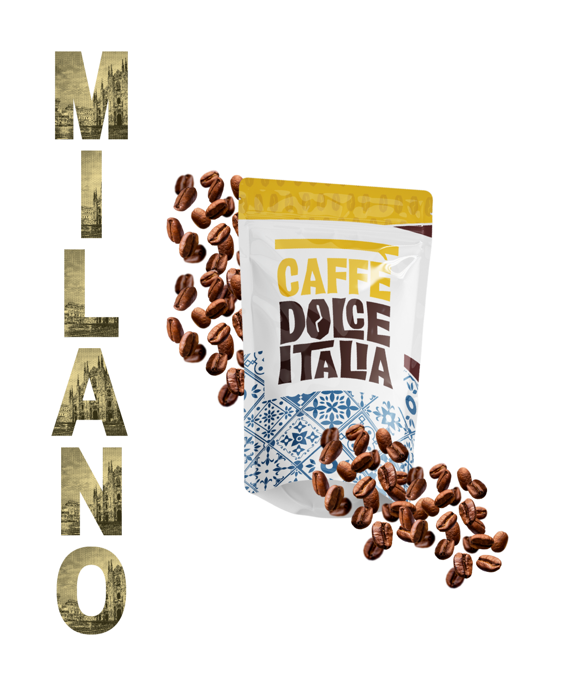 1KG CAFFÈ IN GRANI Miscela MILANO Caffè Dolce Italia DECAFFEINATO